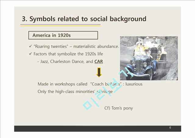 The Great Gatsby(The symbolic meaning of Gatsbys car)   (6 )